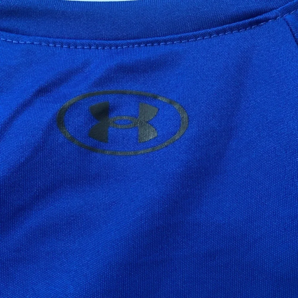Boys Under Armour Short Sleeve‎ Blue Logo Shirt Size Small  EUC